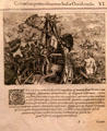 Engraving of Columbus reaching the West Indies at National Museum of the American Indian. Washington, DC.
