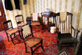 Chairs in back bedroom for those waiting at Lincoln's bedside at House Where Lincoln Died. Washington, DC.