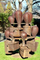 Subcommittee steel sculpture of rack of rubber stamps by Tony Cragg at Hirshhorn Museum Sculpture Garden. Washington, DC.