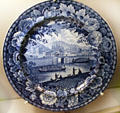 Erie Canal at Albany commemorative plate by Enoch Wood & Sons of Staffordshire, England at National Museum of American History. Washington, DC