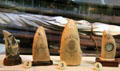 Collection of scrimshaw whale teeth at National Museum of American History. Washington, DC.