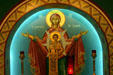 Alter painting in Saint Photios Greek Orthodox National Shrine. St Augustine, FL.