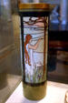 Porcelain Art Nouveau vase showing woman playing flute over swan & lilacs by Willets Manufacturing Co., Trenton, NJ at Lightner Museum. St Augustine, FL.