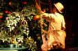 Sculpture of orange picker in industry section of Orange County Regional History Center. Orlando, FL.