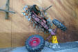Twister© attraction with car embedded in wall at Universal Studios. Orlando, FL.