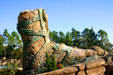 Giant foot of broken ancient statue of Poseidon's Fury© at Islands of Adventure. Orlando, FL.