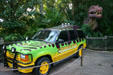 Jurassic Park vehicle & T-Rex at Universal's Islands of Adventure. Orlando, FL.