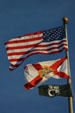Flags above dome of old State Capitol. Tallahassee, FL.