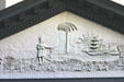Florida state seal in pediment of old State Capitol. Tallahassee, FL.