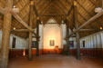 Interior of still consecrated San Luis mission church which between 1656 & 1704 served a village of 1,400 Indians & Spaniards. Tallahassee, FL.