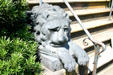 Lion in front of Andrew Low House. Savannah, GA.