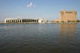 Convention Center & Westin Savannah Harbor Resort above Savannah River. Savannah, GA.