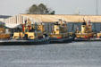 Tug boats on Savannah River. Savannah, GA.