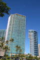 Koolani & semi round Nauru Towers. Honolulu, HI.