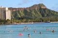 Diamond Head over sea in Waikiki. Waikiki, HI.