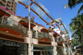 Undulating architecture of Waikiki Beach Walk. Waikiki, HI.