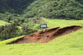 Godzilla footprint at movie location on film tour at Kualoa Ranch. HI.