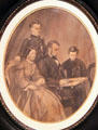 Graphic of Abraham Lincoln with his family at Union Pacific Railroad Museum. Council Bluffs, IA.