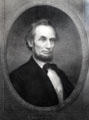 Portrait of Abraham Lincoln at Union Pacific Railroad Museum. Council Bluffs, IA.