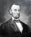 Portrait of Abraham Lincoln at Union Pacific Railroad Museum. Council Bluffs, IA.