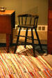 High chair perhaps used for Herbert Hoover displayed at Hoover National Historic Site. West Branch, IA.