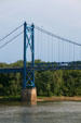 Suspension tower of US 30 bridge over Mississippi River. Clinton, IA.