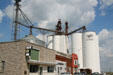Village of Clarence with grain elevators. Clarence, IA.