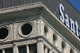 White terra cotta cornice sculptures of Santa Fe Building. Chicago, IL.