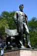 Standing Abraham Lincoln statue by Augustus Saint-Gaudens in Lincoln Park. Chicago, IL.