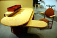 Steel & Formica desk for Johnson Wax Co. of Racine, WI by Frank Lloyd Wright & made by Steelcase, Inc., at Art Institute of Chicago. Chicago, IL.