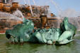 Seahorse sculpture detail of Buckingham Fountain in Grant Park. Chicago, IL.