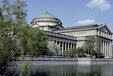 Chicago Museum of Science & Industry over adjacent lake. Chicago, IL.