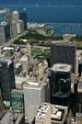 Apartments along East Randolph Street, Millennium Park & South Michigan Avenue from Sears Tower. Chicago, IL.