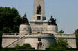 Base of Lincoln's Tomb with statues designed by Larkin Mead. Springfield, IL.