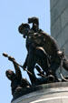 Civil War soldiers in battle atop Lincoln's Tomb. Springfield, IL.