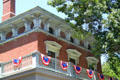 Brackets on roofline of Benjamin Harrison home. Indianapolis, IN.