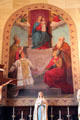 Virgin & Child with bishops Simon, Celestine, Stephen & Maurice painting by Wilhelm Lamprecht in Old Cathedral. Vincennes, IN.