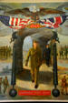 Mural of Eisenhower striding beneath eagle & flags at Eisenhower Museum. Abilene, KS.