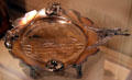 Silverplated calling card tray with grasshopper at Sedgwick County Historical Museum. Wichita, KS.