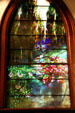 Tiffany stained glass window of flowers in St. James Episcopal Church. Baton Rouge, LA.