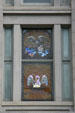 U.S. Custom House stained glass eagle & pelican windows. New Orleans, LA.