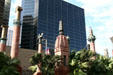 1250 Poydras Plaza over sculpture group mimicking religious buildings. New Orleans, LA.