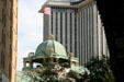Harrah's Casino roof domes against World Trade Center New Orleans. New Orleans, LA.