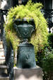 Cast iron planter urn at "Our Mother of Perpetual Help Chapel" house in Garden District. New Orleans, LA.