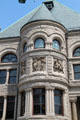 Civil War carvings on Lowell Memorial Hall Library. Lowell, MA.