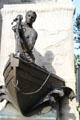 The Whaleman statue inscribed 'A dead whale or a stove boat'. New Bedford, MA.