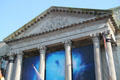 Neoclassical pediment of Ocean Explorium. New Bedford, MA.