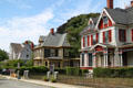 Streetscape of mansions along Madison St. New Bedford, MA.