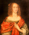 Portrait of Penelope Pelham Winslow daughter of Mayflower colonist at Pilgrim Hall Museum. Plymouth, MA.