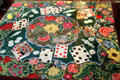 Mercy Otis Warren card table needlework at Pilgrim Hall Museum. Plymouth, MA.